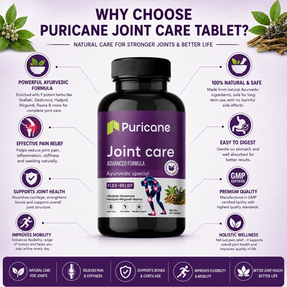 Puricane Joint Care Tablets – Ayurvedic Joint Support for Pain, Stiffness, Knee, Shoulder & Back